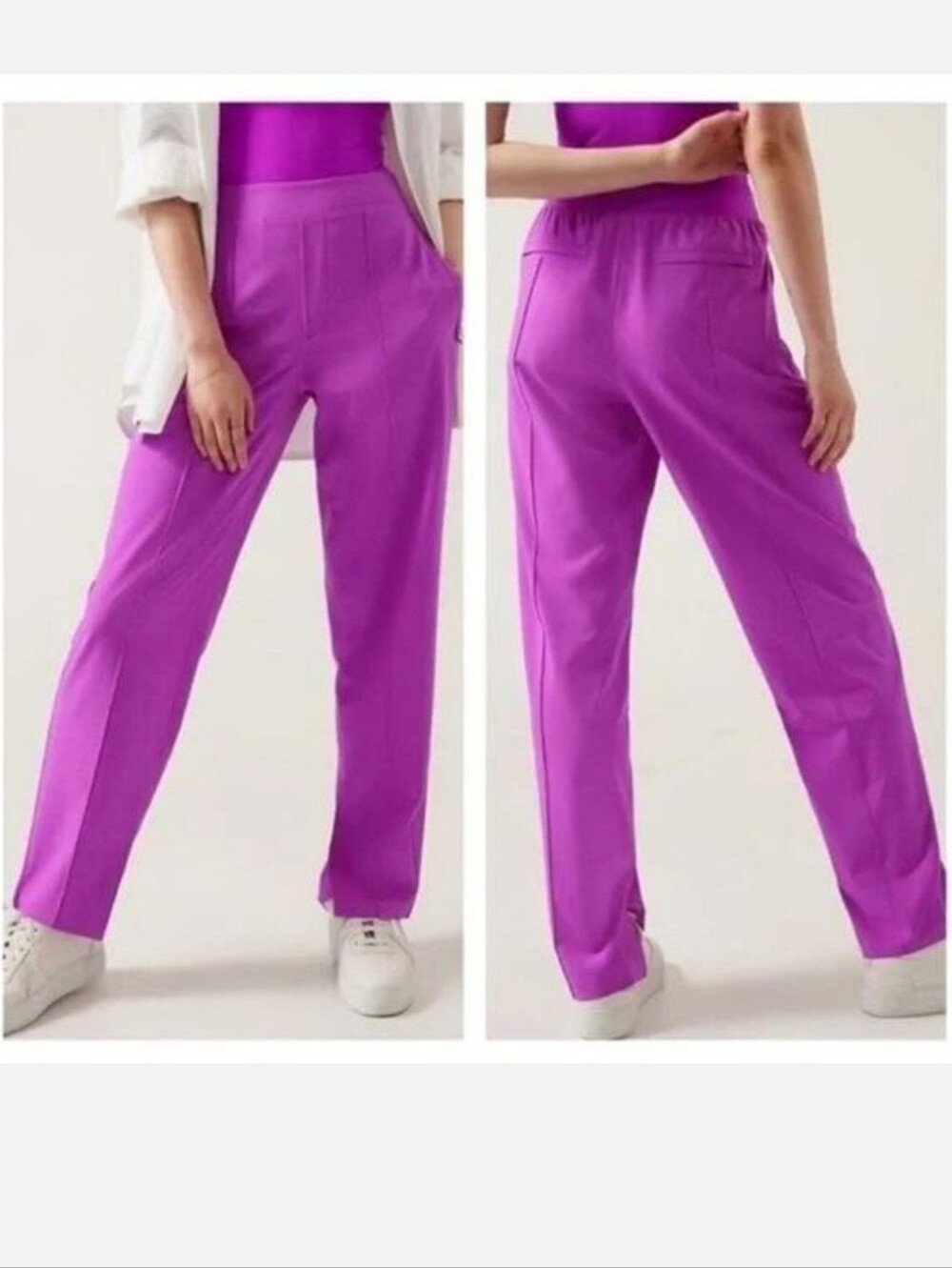 ATHLETA Brooklyn Heights Pants Jazzy Purple Vienna Slim Stretch Tech Size 6
